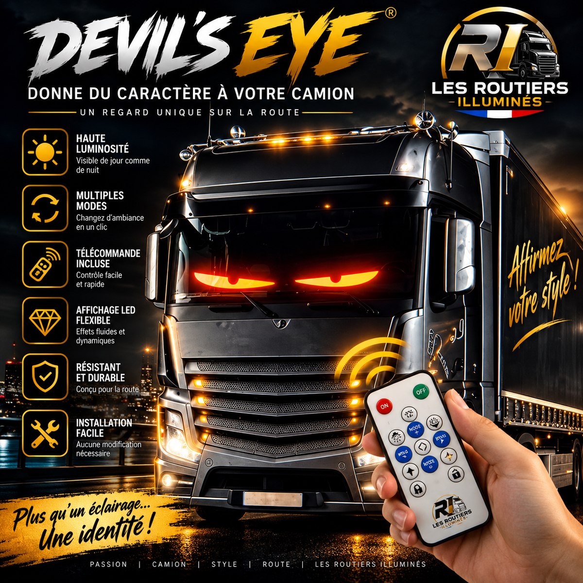 Bande LED Devil's Eye 24V - Éclairage Cabine Camion