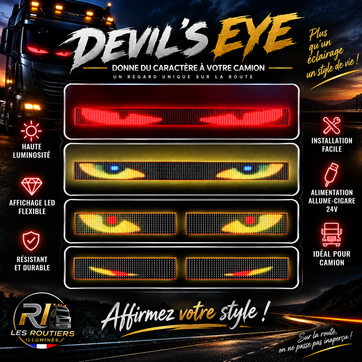 Bande LED Devil's Eye 24V - Éclairage Cabine Camion