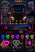 Cœur LED Lumineux pour pare-brise - Camion et Voiture