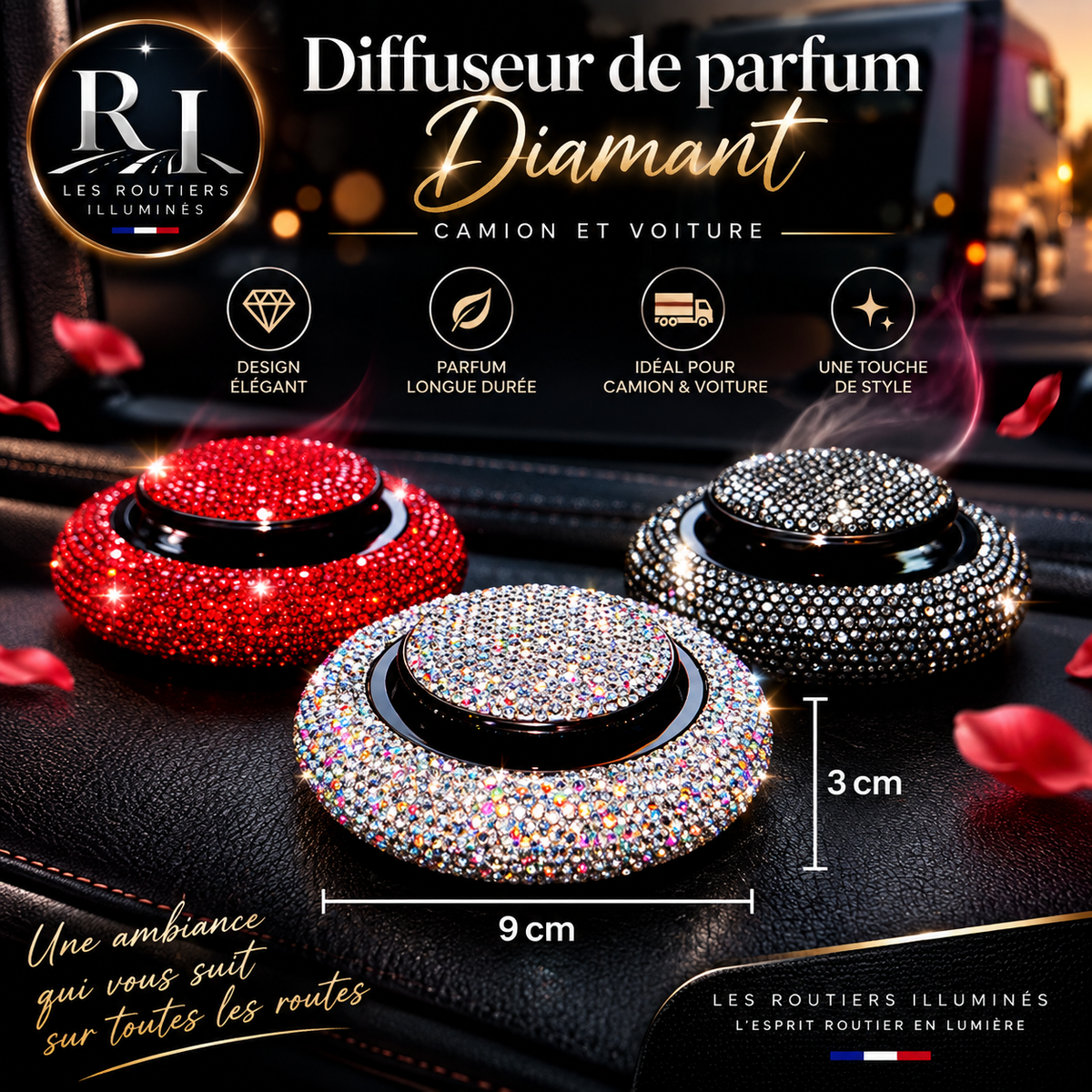Diffuseur de parfum diamant - Camion et voiture