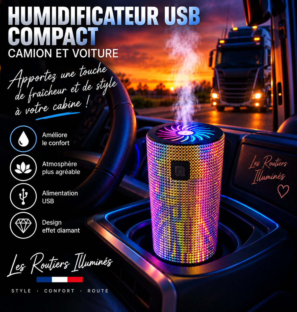 Humidificateur USB compact - Camion et voiture
