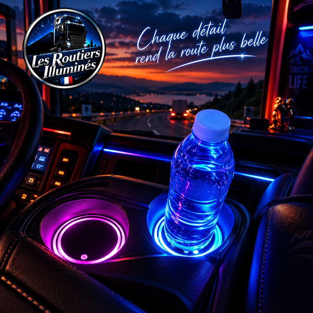 Dessous de verre LED rechargeable USB - Camion et Voiture